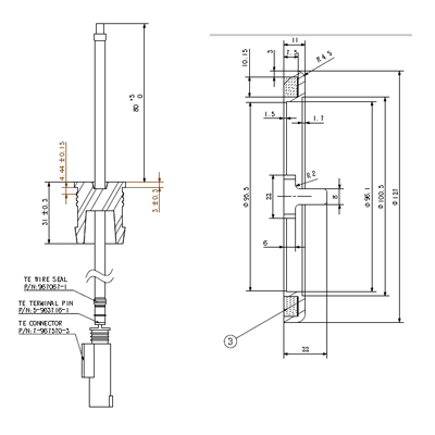 差速器電磁鐵外形結構圖 差速器電磁鐵外形結構圖
